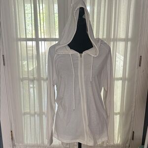 Women's White Hooded Top